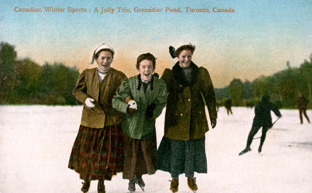 Canadian Winter Sports: A Jolly Trio, Grenadier Pond, Toronto, Canada ...