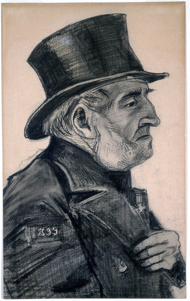 An Almshouse Man in a Top Hat by Vincent van Gogh