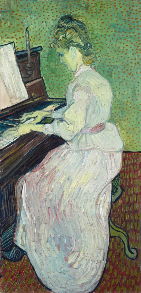 Marguerite Gachet at the piano, 1890. by Vincent van Gogh