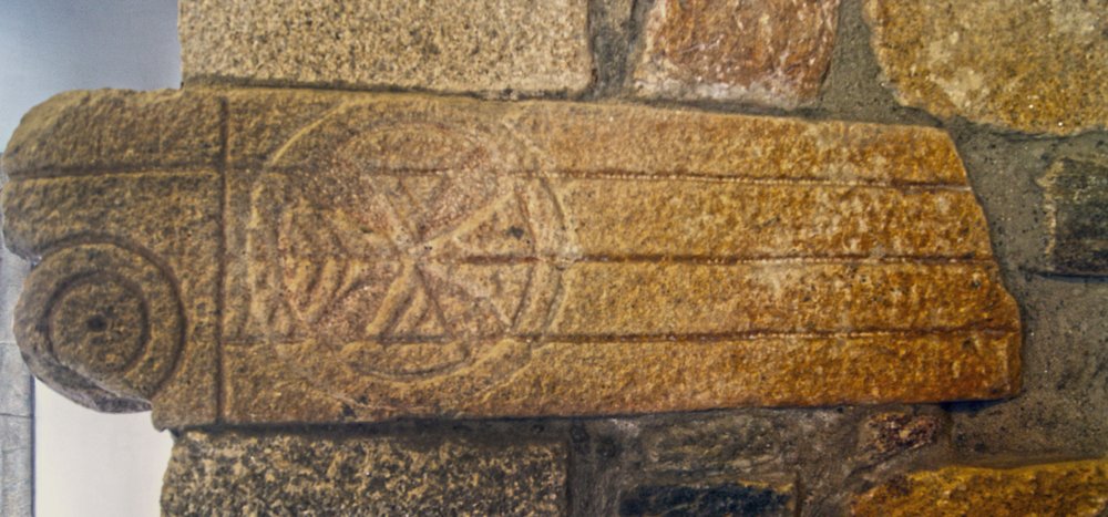 Visigothic Carvings in the Chapel of São Pedro de Balsemão, Sé, Lamego, Portugal by Visigothic