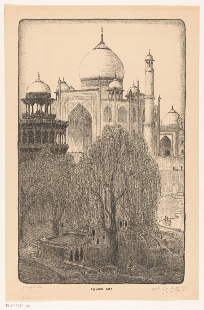 Taj Mahal, Agra by Wijnand Otto Jan Nieuwenkamp (signed by artist)