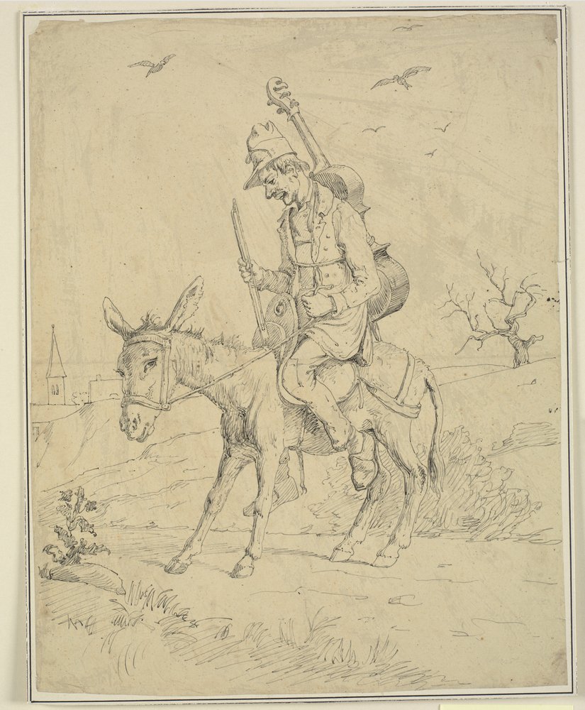 Fiddler on a Donkey by Wilhelm Marstrand