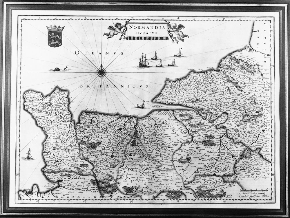 Map of Normandy after an illustration from Theatrum Orbis Terrarum sive ...