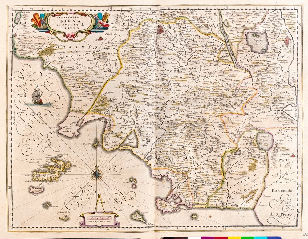 Siena, Lazio, Italy, in 'Theatrum Orbis Terrarum, sive Atlas Novus'