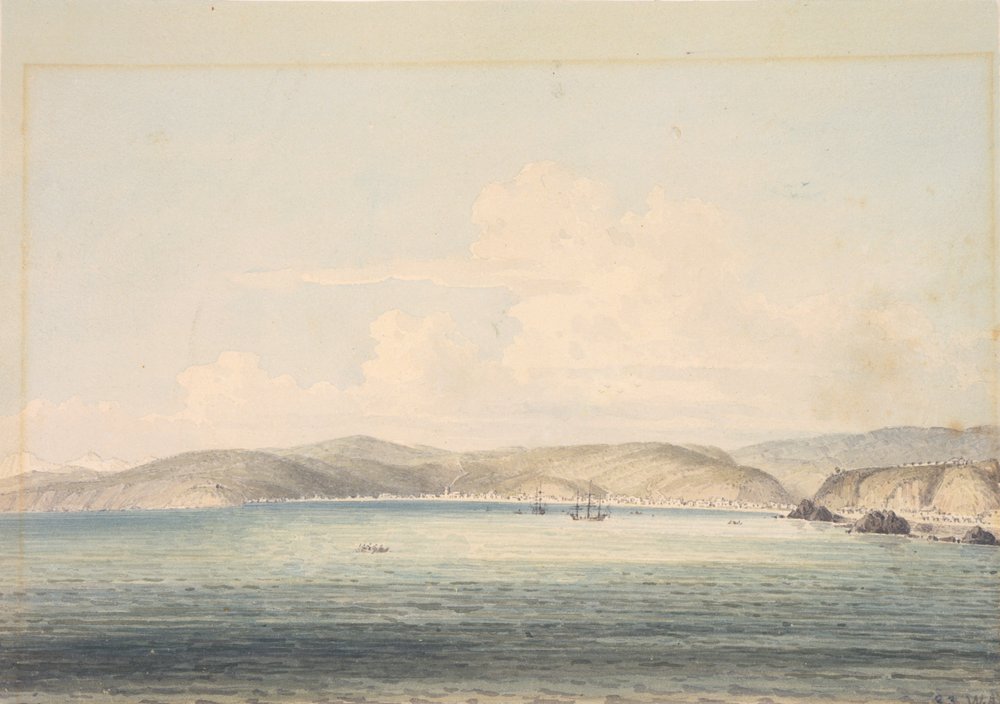The Village of Almandral in the Bay of Valparaiso, with View of the Andes by William Alexander