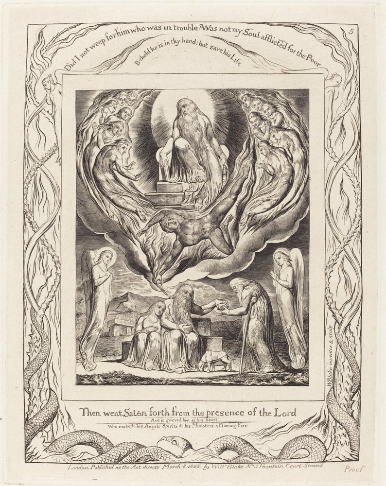 Satan Going Forth from the Presence of the Lord by William Blake