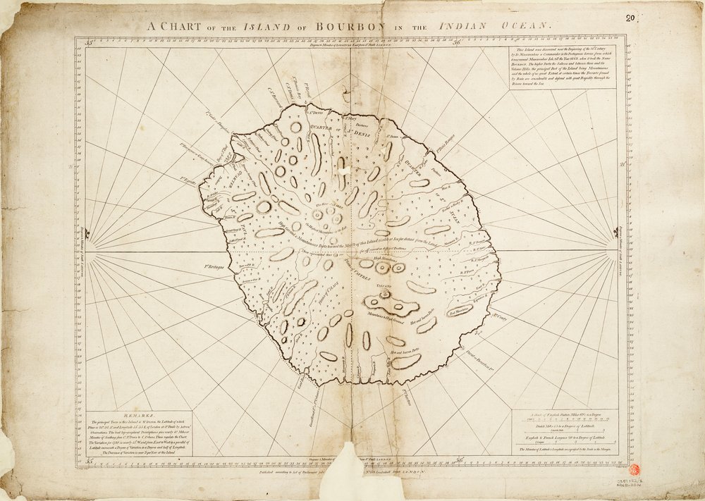 A chart of the Island of Bourbon in the Indian Ocean by William Gilbert