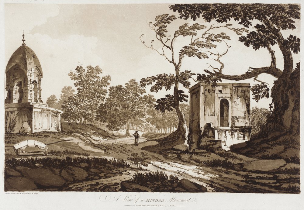 A View of a Hindoo Monument [near Murshidabad, West Bengal] from Select Views in India by William Hodges
