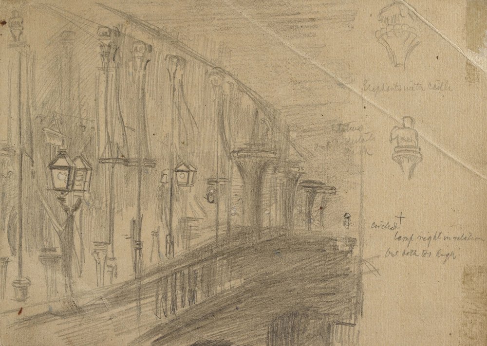 Study of London Bridge for 'London Bridge on the Night of the Marriage ...