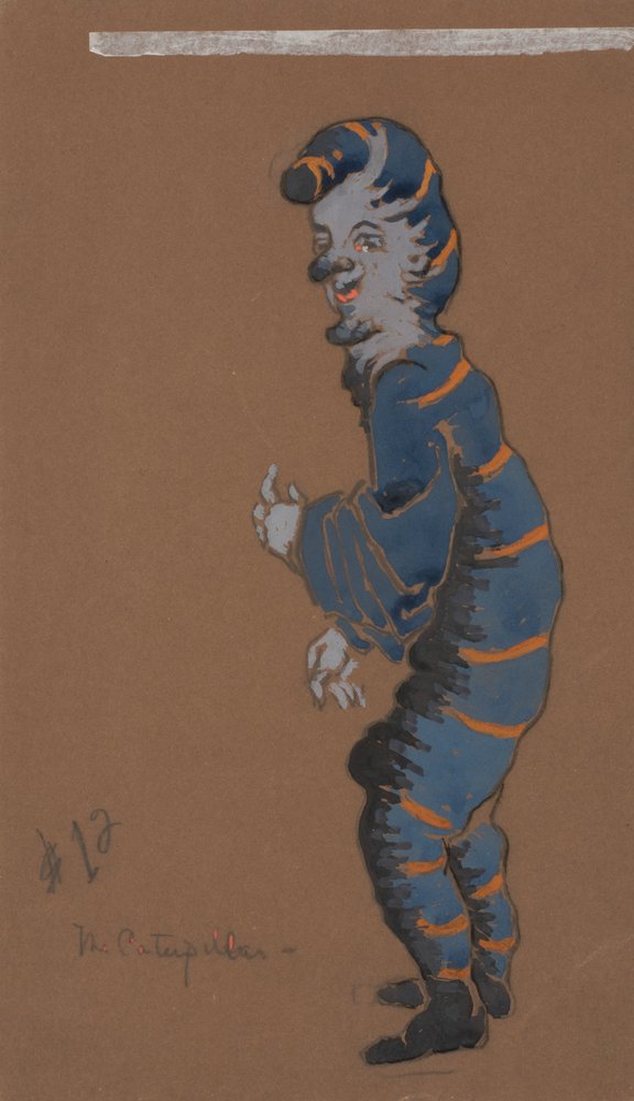 Caterpillar Costume Design for Alice-in-Wonderland by William Penhallow Henderson