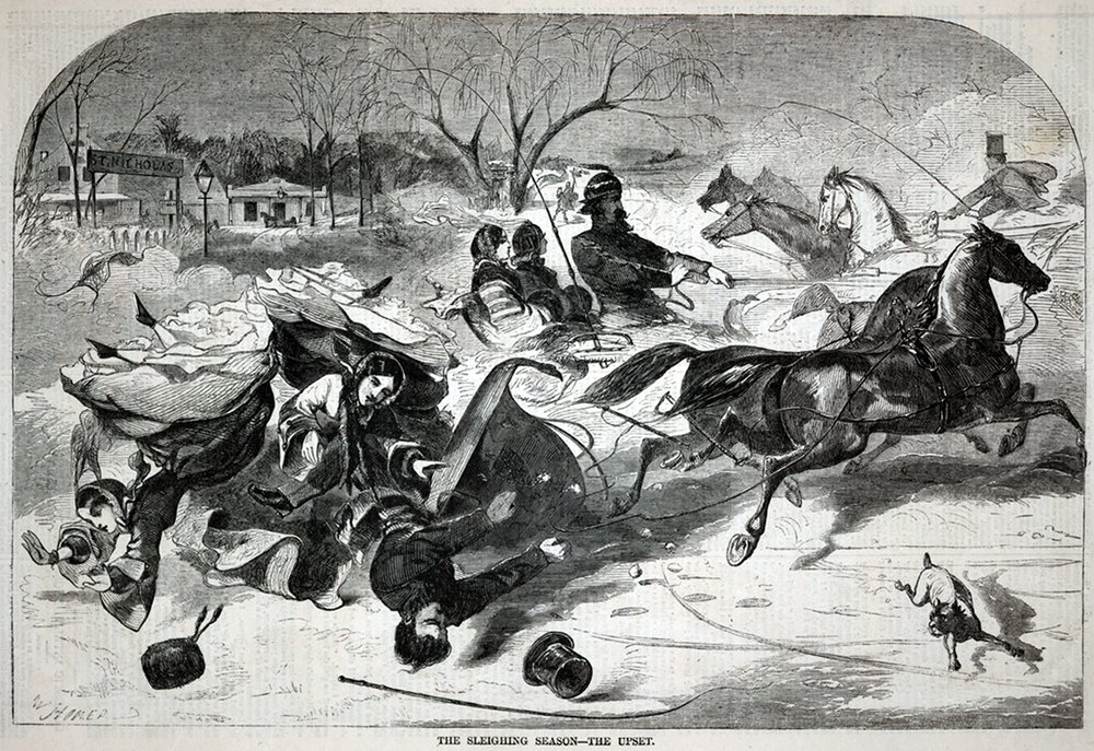 The Sleighing Season - The Upset by Winslow Homer