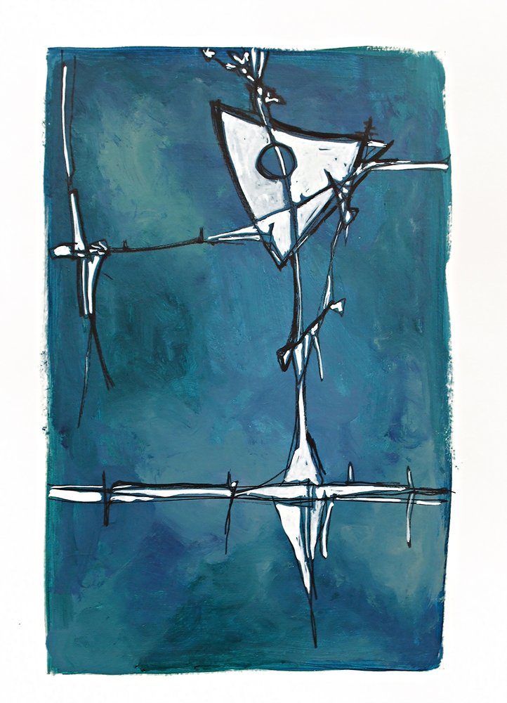 Abstract Blue Geometry by Alejandra Winkhaus