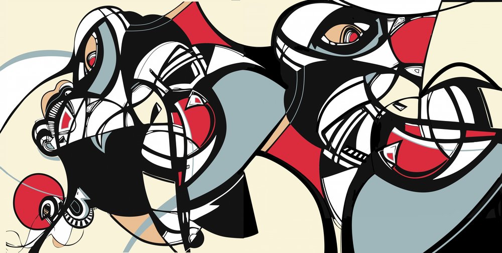 Abstract Cubist Faces by Alejandra Winkhaus