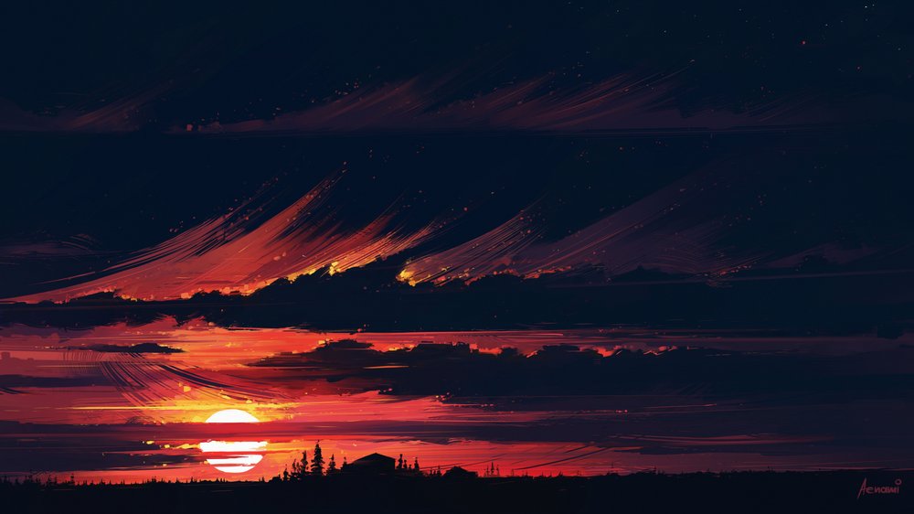 Dramatic Sunset Horizon by Alena Aenami