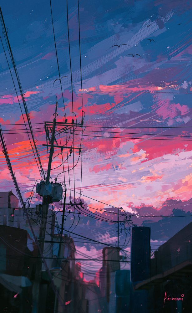 Vibrant City Sunset by Alena Aenami