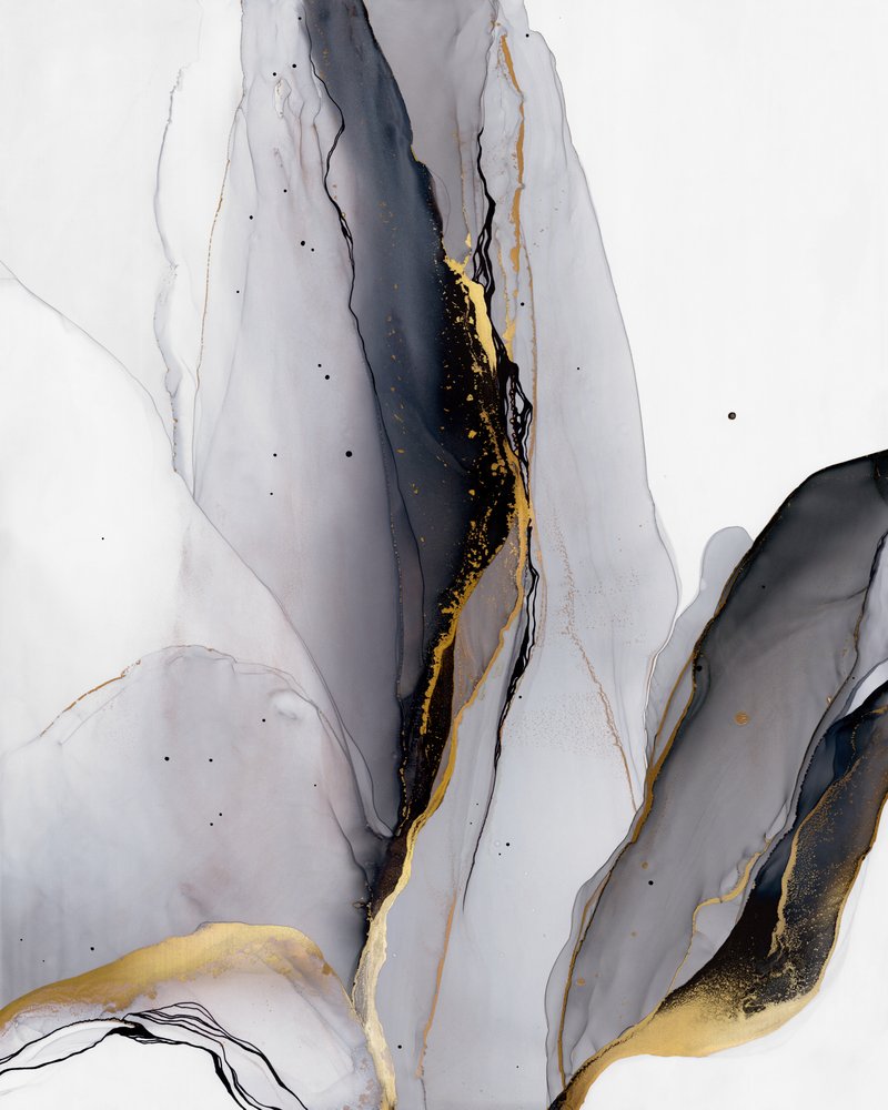 Elegant Gold Grey Flow by Alevtina Shelest