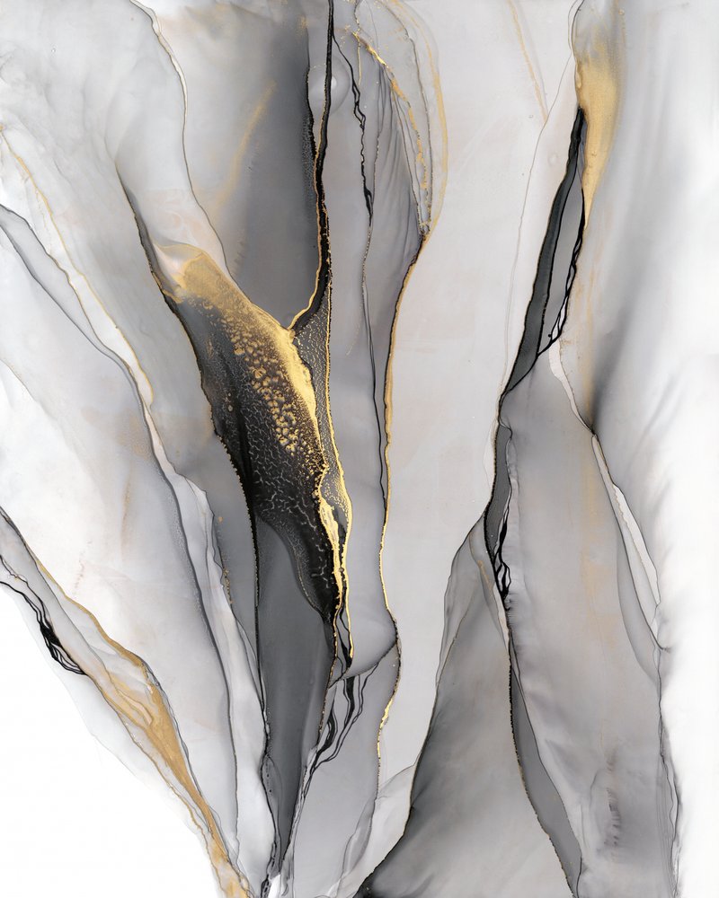 Golden Ink Flow by Alevtina Shelest