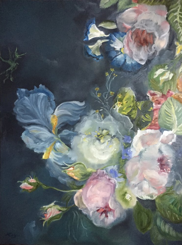 Dark Floral Bouquet by Alexandra Higgins