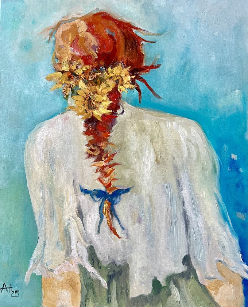 Girl with Sunflower Braid by Alexandra Higgins