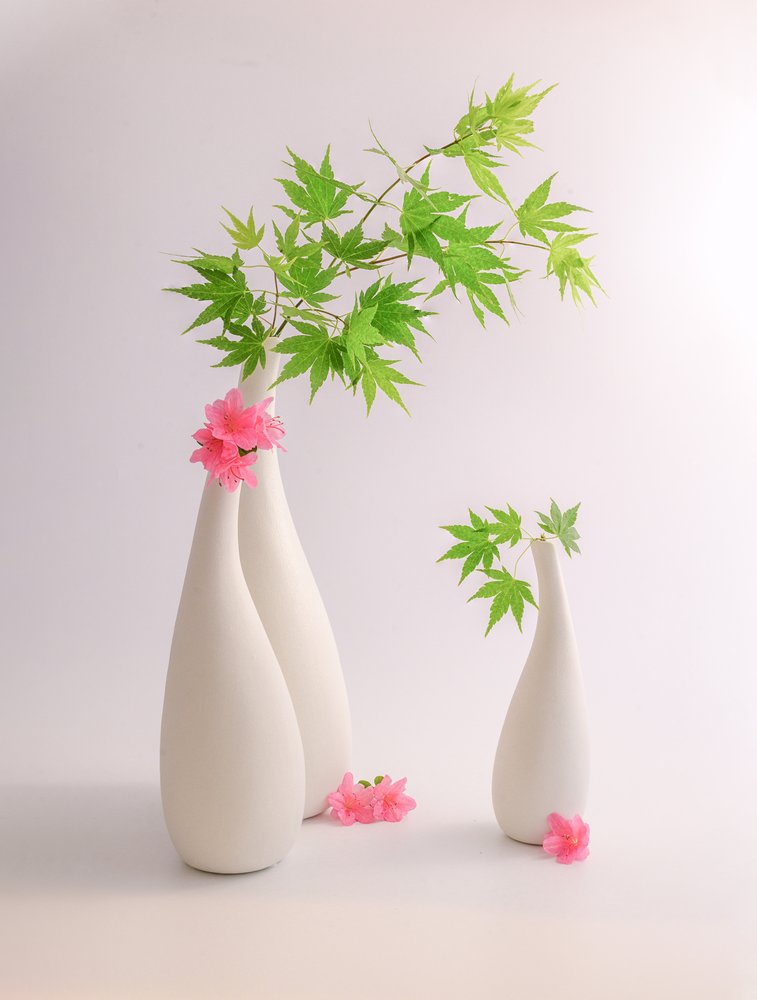 Green Leaves Pink Flowers by Alice Sheng