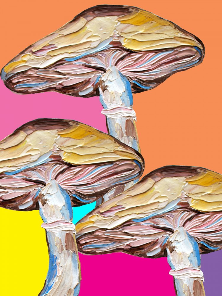 Psychedelic Fungi Pop Art by Alice Straker
