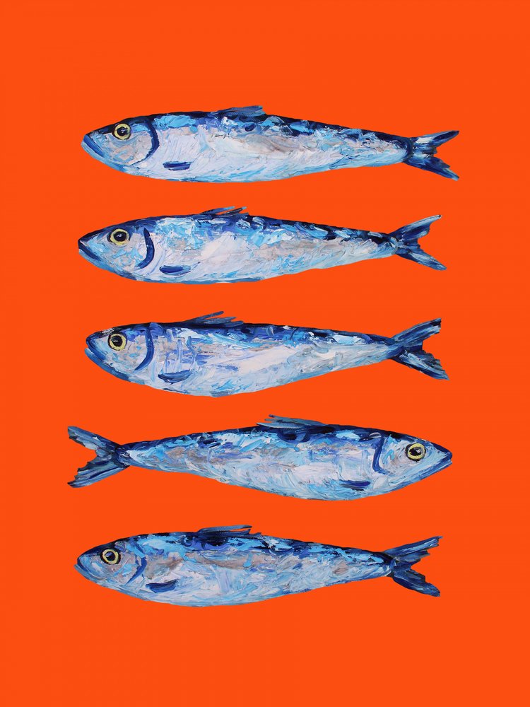 Sardines On Orange by Alice Straker