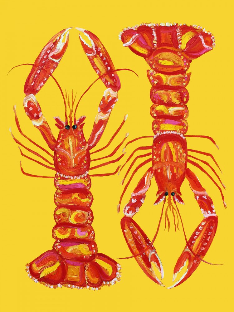 Vibrant Lobster Pair by Alice Straker