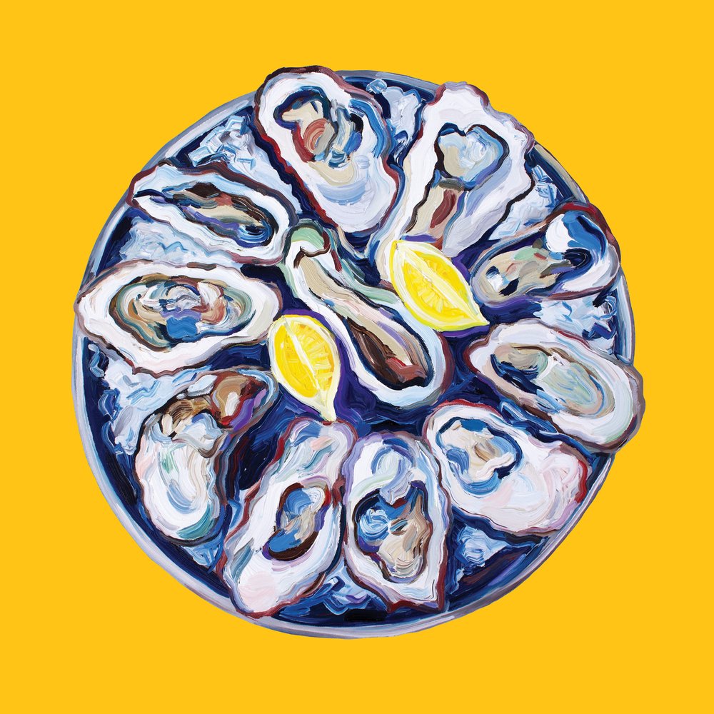 Vibrant Oysters and Lemon by Alice Straker