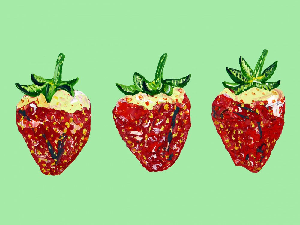 Vibrant Red Strawberries by Alice Straker