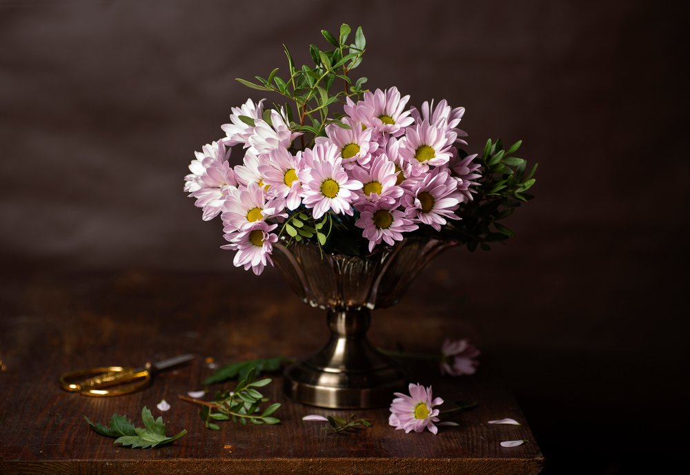 Pink Flowers Still Life by Alina Lankina