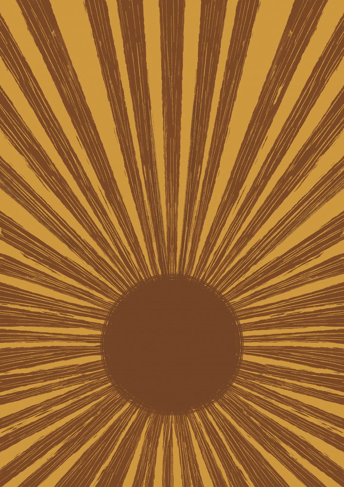 Retro Golden Sunburst by Aliya Putrus