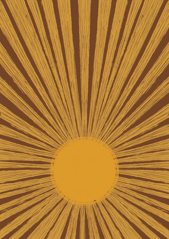 Warm Retro Sunburst by Aliya Putrus