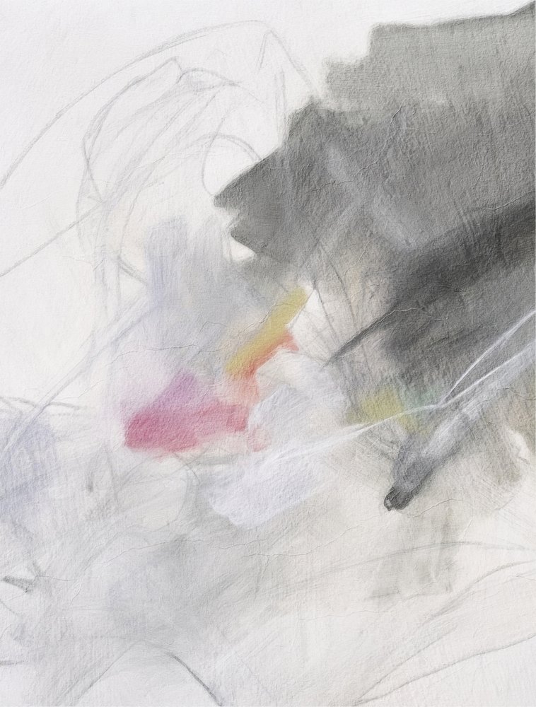 Expressive Grey Pink Abstract by Alma