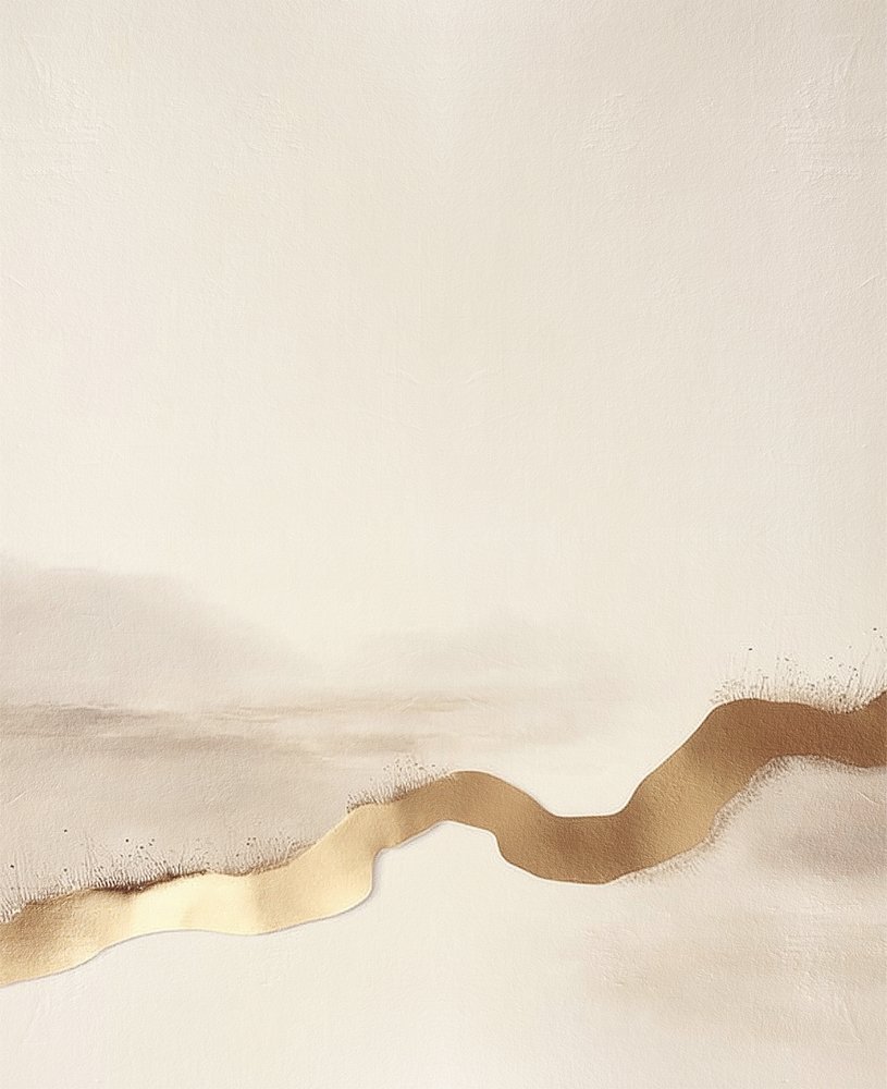 Golden Abstract Landscape by Alma
