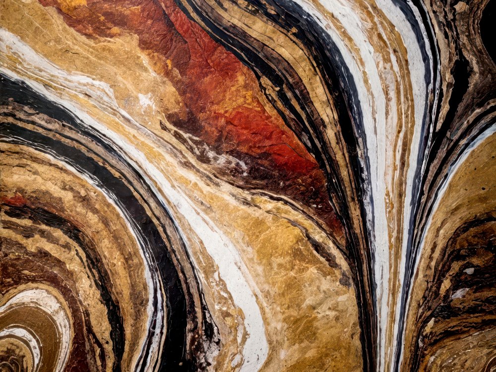 Abstract Gold Stone Flow by Alpenglow Workshop
