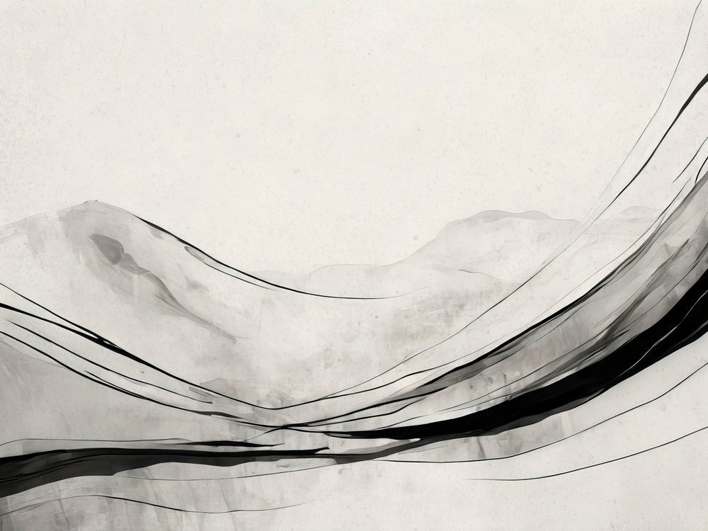 Abstract Ink Mountain Flow by Alpenglow Workshop