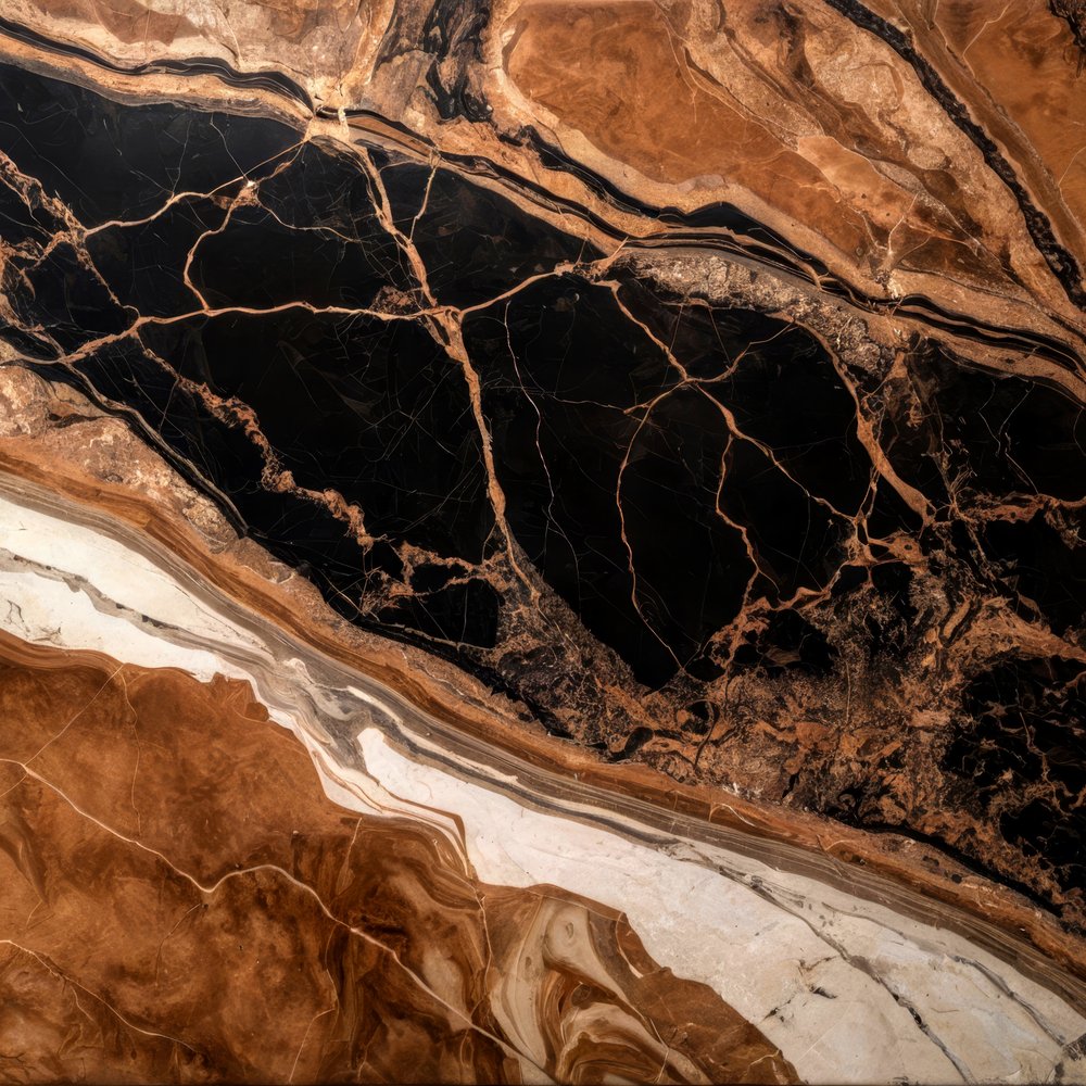 Black Gold Marble Flow by Alpenglow Workshop