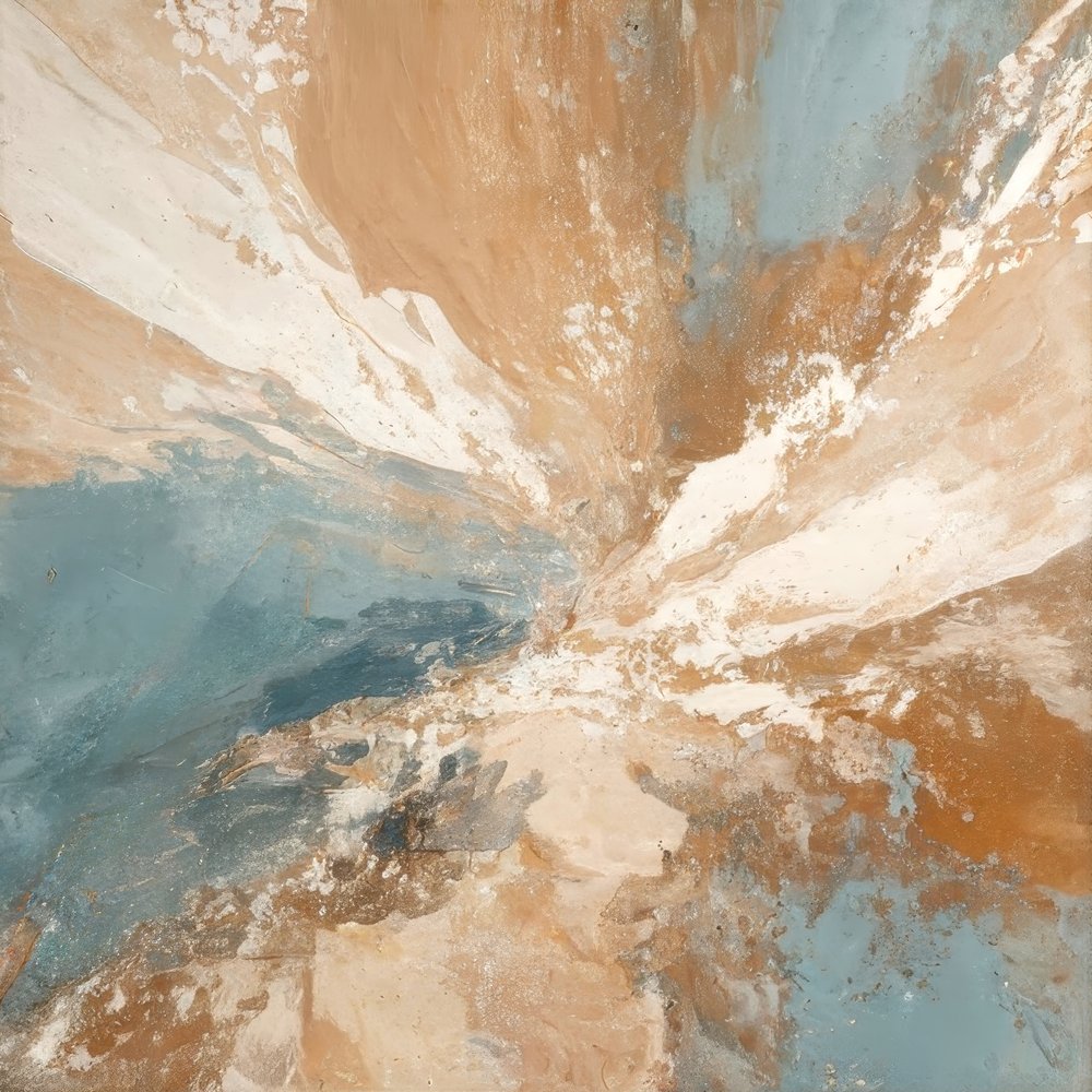 Earthy Blue Abstract Wave by Alpenglow Workshop