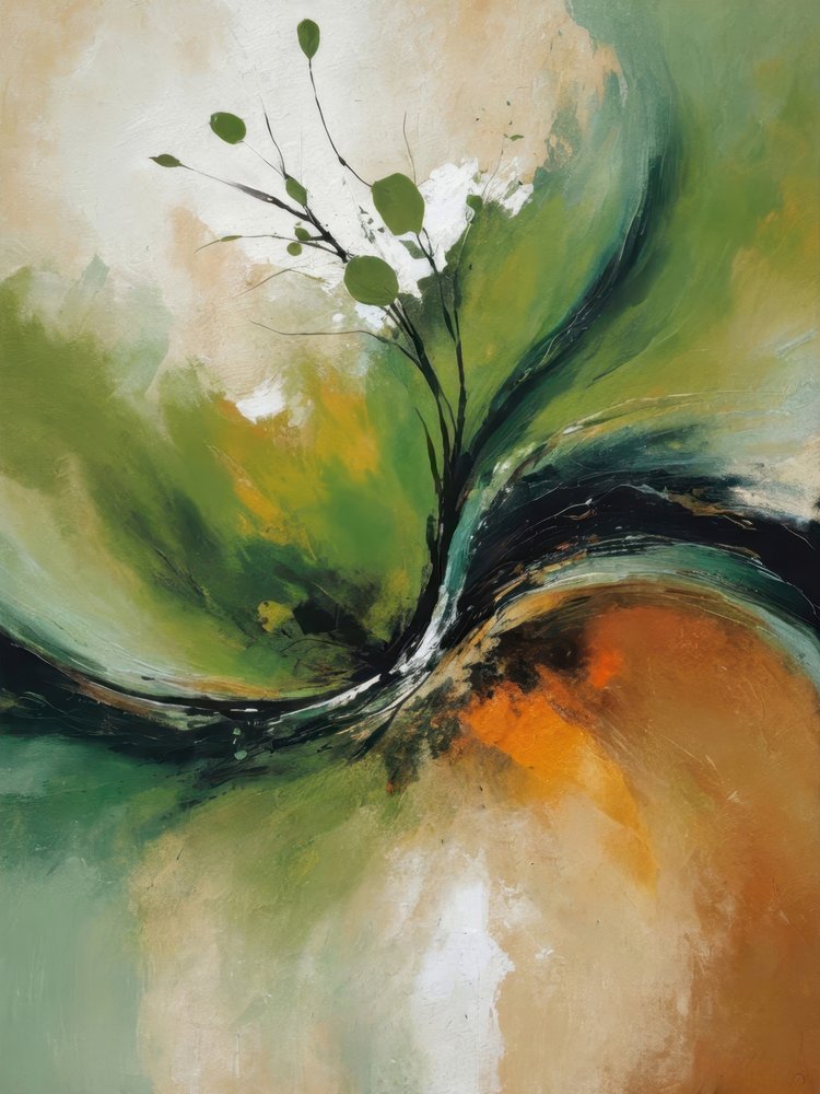 Flowing Botanical Abstract by Alpenglow Workshop