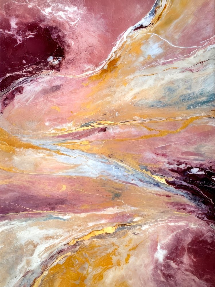 Flowing Rose Gold Abstract by Alpenglow Workshop