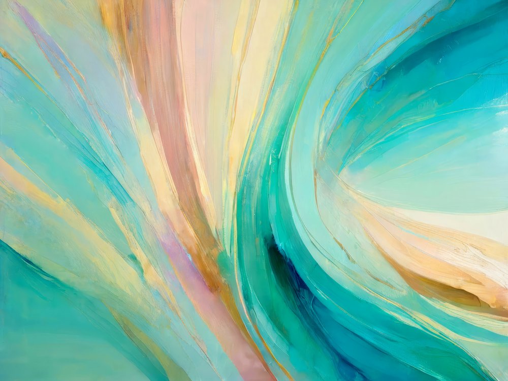 Flowing Teal Abstract by Alpenglow Workshop