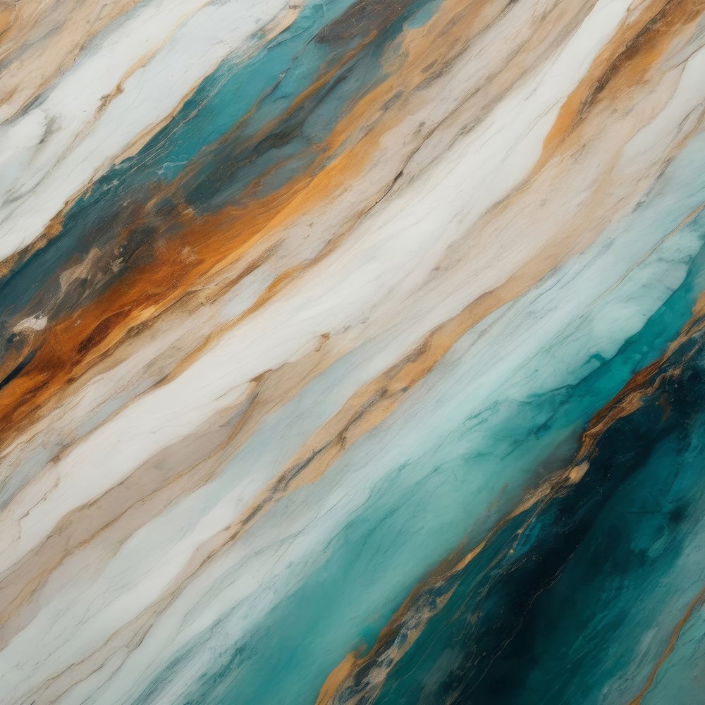 Fluid Teal Gold Marble by Alpenglow Workshop