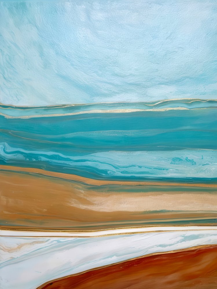 Serene Coastal Abstract by Alpenglow Workshop