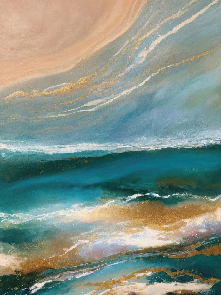 Shimmering Ocean Waves by Alpenglow Workshop
