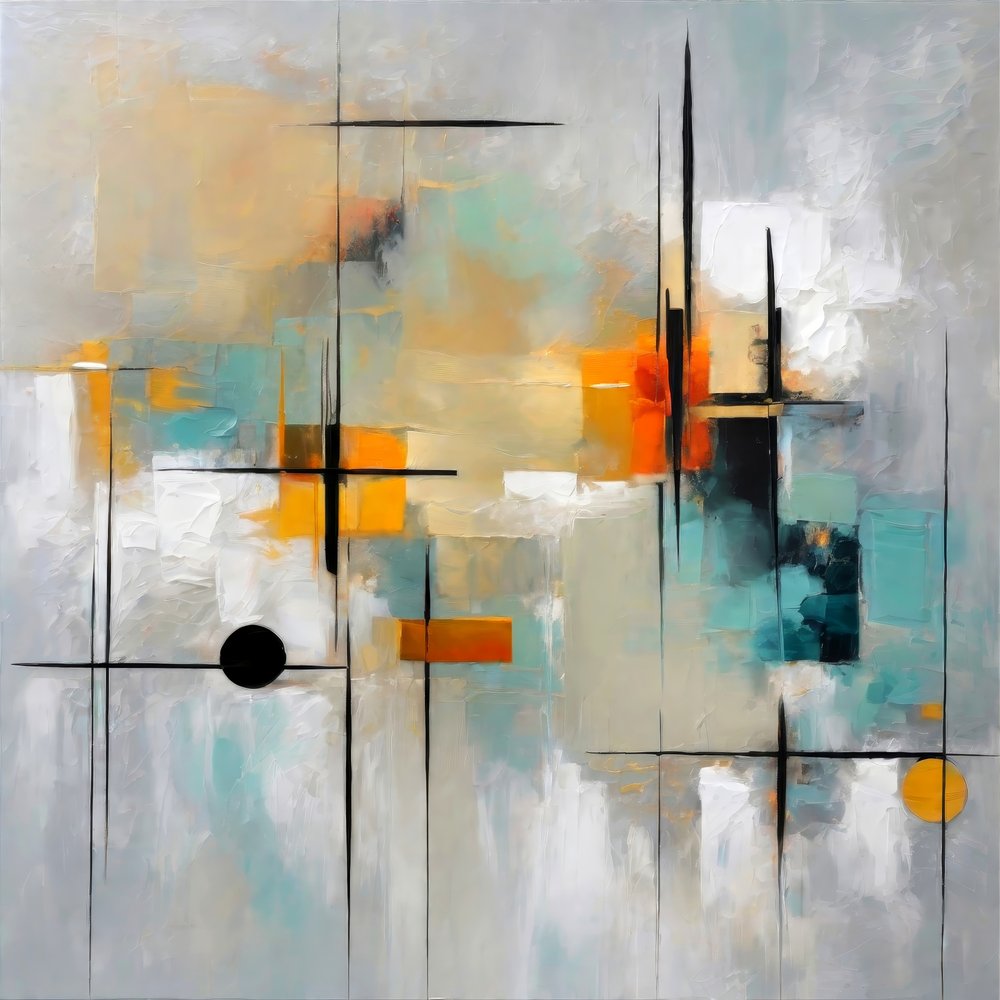 Vibrant Geometric Abstract by Alpenglow Workshop