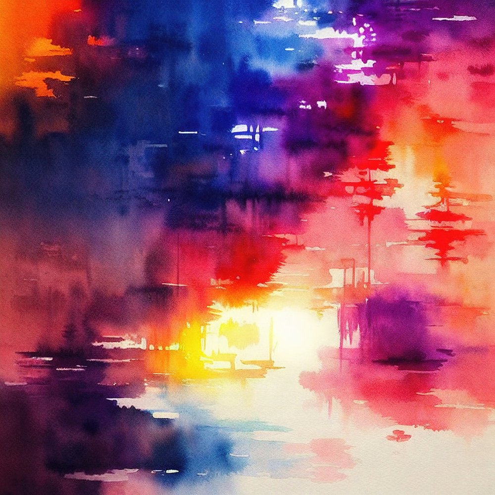 Vibrant Watercolor Reflection by Alpenglow Workshop