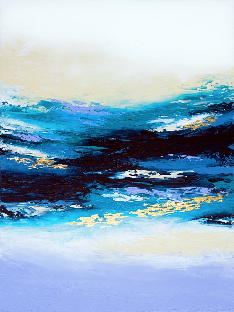 Abstract Indigo Waves by Alyson Storms