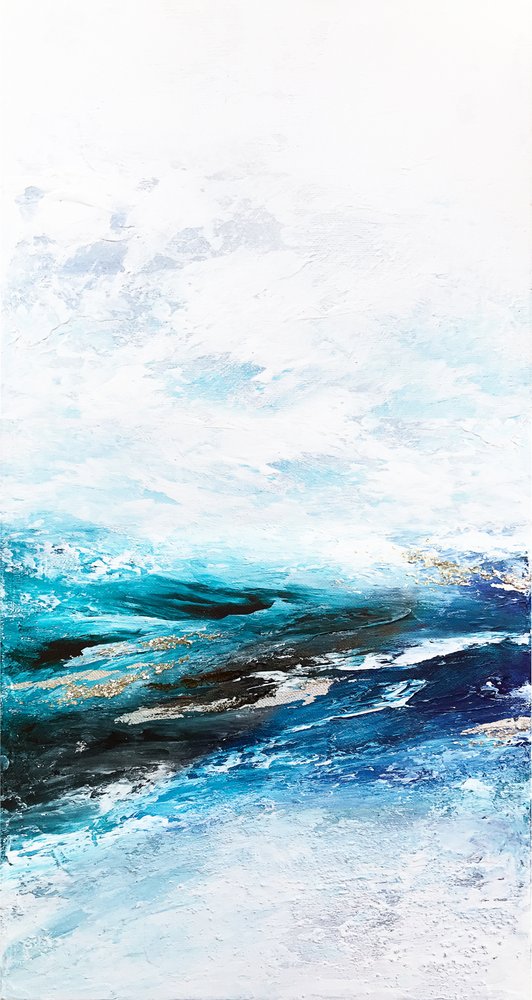 Abstract Ocean Blues by Alyson Storms