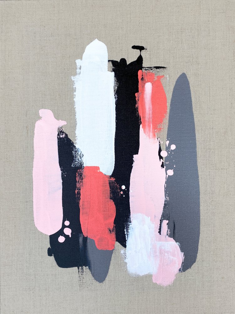 Coral Pink Strokes by Alyson Storms