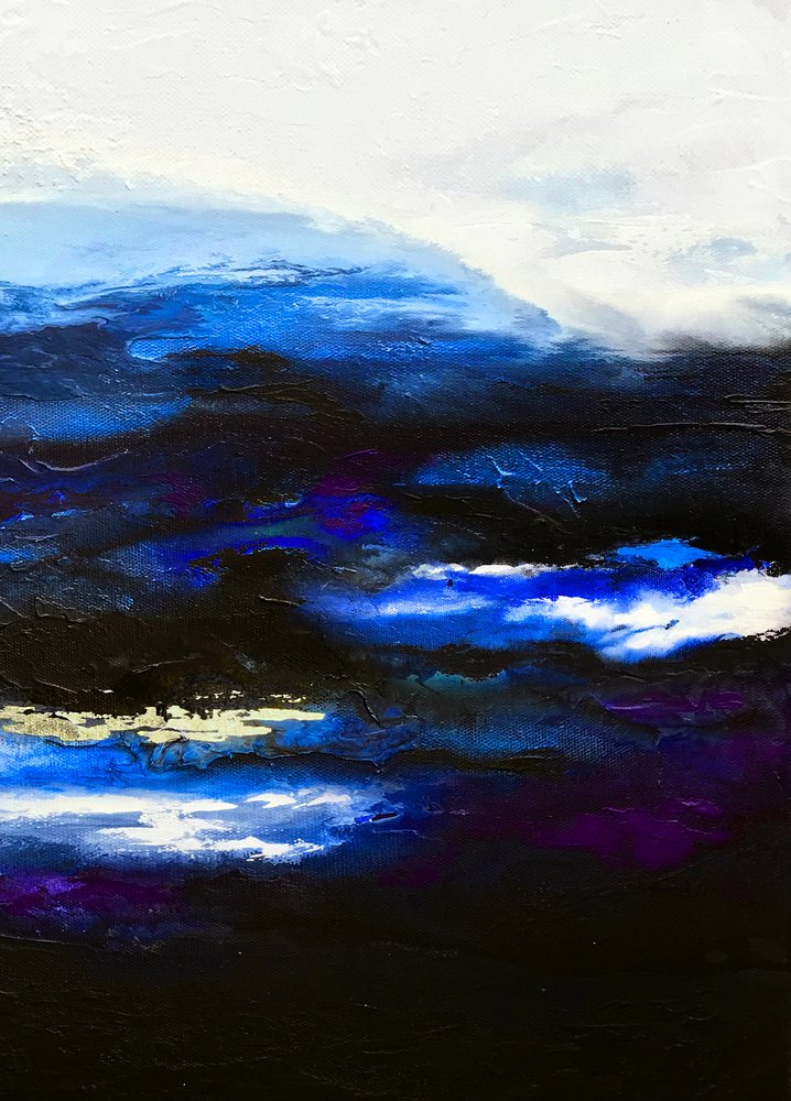 Deep Blue Abstraction by Alyson Storms